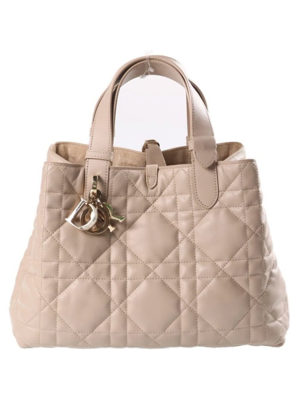 Dior Toujours Macro Cannage Handbag Calfskin Beige